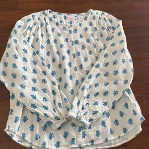 Floral button front blouse, XL